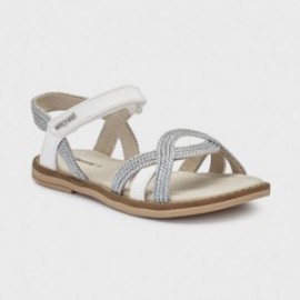 Pletené sandály pro dívky Mayoral 45269-46 stříbrný