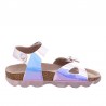 Dívčí sandály lakované Superfit 1-000127-1000 stříbrné