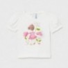 Tričko s potiskem pro dívky Mayoral 1077-47 bílá / růžová