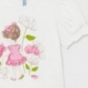 Tričko s potiskem pro dívky Mayoral 1077-47 bílá / růžová