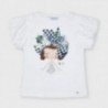 Tričko s krátkým rukávem pro dívky Mayoral 3002-23 Bílé/tmavě modré