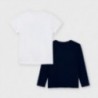 Sada 2 triček pro chlapce Mayoral 3055-79 Bílá/tmavě modrá