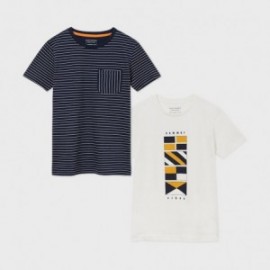 Sada 2 triček pro chlapce Mayoral 6076-37 Bílá/tmavě modrá