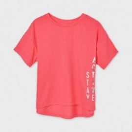 Tričko s potiskem pro dívku Mayoral 6019-70 Růžový neon