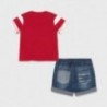 Sada triček a šortek pro chlapce Mayoral 1219-90 červená