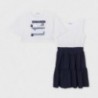 Kombinované šaty pro dívky Mayoral 6931-81 Námořnická / bílá