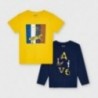 Sada 2 triček pro chlapce Mayoral 3055-80 žlutá / tmavě modrá