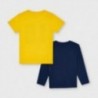 Sada 2 triček pro chlapce Mayoral 3055-80 žlutá / tmavě modrá