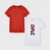 Sada 2 triček pro chlapce Mayoral 6076-38 červená / bílá