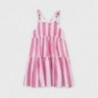 Pruhované šaty pro dívku Mayoral 6947-41 růžové