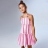 Pruhované šaty pro dívku Mayoral 6947-41 růžové