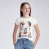 Tričko s krátkým rukávem pro dívku Mayoral 6020-35 Krémová