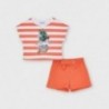 Sada triček a šortek pro dívky Mayoral 6278-28 oranžový