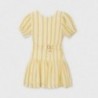Pruhované šaty pro dívky Mayoral 6917-6 Hořčice