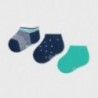 Sada 3 párů chlapeckých ponožek Mayoral 10009-49 Tyrkysová