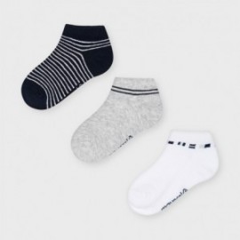 Sada 3 párů ponožek pro chlapce Mayoral 10052-41 Bílá/šedá/tmavě modrá