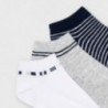 Sada 3 párů ponožek pro chlapce Mayoral 10052-41 Bílá/šedá/tmavě modrá