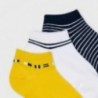 Sada 3 párů ponožek pro chlapce Mayoral 10052-37 námořnická modrá/bílá/žlutá