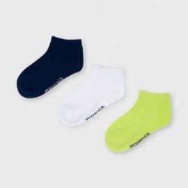 Sada 3 párů ponožek pro chlapce Mayoral 10055-45 Limetková/bílá/tmavě modrá