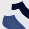 3 páry ponožek pro chlapce Mayoral 10055-43 námořnická modrá/bílá/modrá