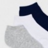 Sada 3 párů ponožek pro chlapce Mayoral 10055-44 Šedá/bílá/tmavě modrá