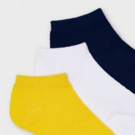3 páry ponožek pro chlapce Mayoral 10055-42 bílá/žlutá/tmavě modrá