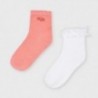 Sada 2 párů ponožek pro dívku Mayoral 10056-12 bílá/korálová