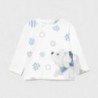 Dívčí tričko s dlouhým rukávem Mayoral 1091-80 Bílé / modré