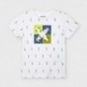 Tričko se vzorem pro chlapce Mayoral 3041-60 bílá / zelená