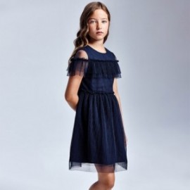 Tylové šaty pro dívku Mayoral 6923-10 námořnická modrá