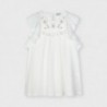 Šaty s výšivkou pro dívky Mayoral 3940-85 Krémová