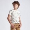 Tričko s chlapeckými vzory Mayoral 6086-11 krémové