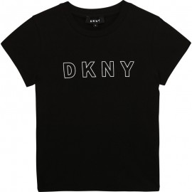 Tričko s krátkým rukávem pro dívky DKNY D35R23-09B Černá barva