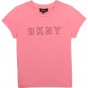 Tričko s krátkým rukávem pro dívky DKNY D35R23-44G růžové barvy
