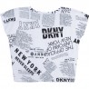 Tričko s vázáním pro dívky DKNY D35R30-N50 bílé