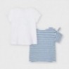 Sada 2 triček s krátkými rukávy pro dívky Mayoral 3009-27 bílá/námořnická modř