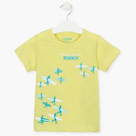 Tričko s krátkým rukávem pro chlapce Losan 115-1033AL-020 žluté barvy