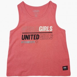 Tričko na ramenních popruzích holčičí Losan 114-1014AL-808 Růžová barva