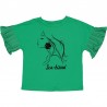 Dívčí bavlněné tričko Birba & Trybeyond 24410-25P zelené barvy