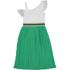 Skládané šaty pro dívky Birba & Trybeyond 25577-25P bílá / zelená