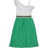 Skládané šaty pro dívky Birba & Trybeyond 25577-25P bílá / zelená