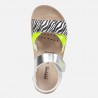 Dívčí sandály Geox J15EAC-004BN-C0598 stříbrná / žlutá barva