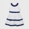Dívčí plátěné šaty Mayoral 3925-11 Bílá / tmavě modrá