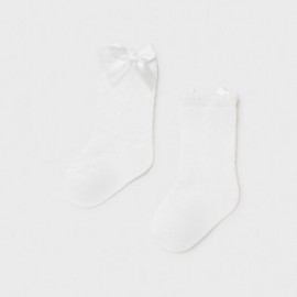 Prolamované ponožky pro dívky Mayoral 9368-86 bílé