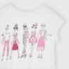 Tričko s krátkým rukávem pro dívku Mayoral 6005-32 krémová / růžová