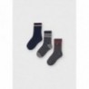 Mayoral 11-10136-017 Ponožky 3 páry pro chlapce 10136-17 tmavě modrá