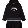 DKNY D32804-09B Šaty s kapucí pro dívky černá barva
