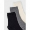 Mayoral 11-10135-065 Sada 3 párů ponožek pro chlapce 10135-65 krém