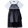 DKNY D32798-09B Dvoudílné dívčí šaty černé barvy