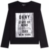 DKNY D35R69-09B Tričko s dlouhým rukávem pro dívky černá barva